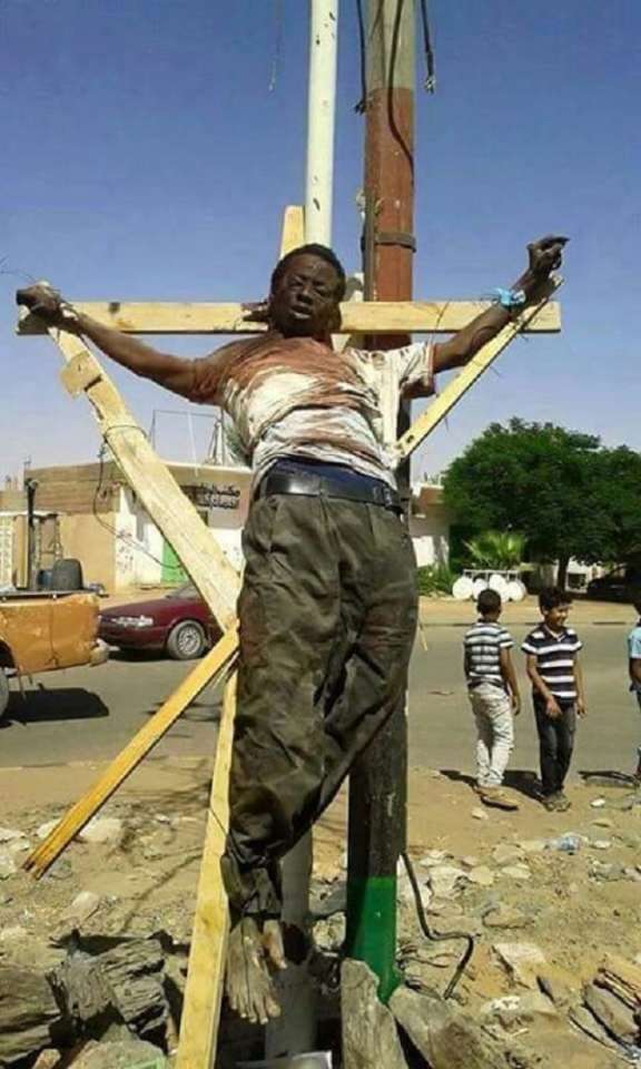 Man-Crucified christen gekruisigd